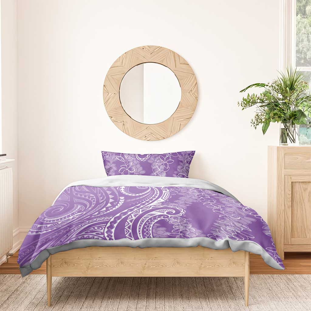 Polynesia Plumeria Lei Bedding Set Periwinkle Curves Motif LT7 - Polynesian Pride