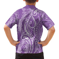 Polynesia Plumeria Lei Family Matching Long Sleeve Bodycon Dress and Hawaiian Shirt Periwinkle Curves Motif LT7 - Polynesian Pride