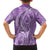 Polynesia Plumeria Lei Family Matching Long Sleeve Bodycon Dress and Hawaiian Shirt Periwinkle Curves Motif