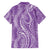 Polynesia Plumeria Lei Family Matching Long Sleeve Bodycon Dress and Hawaiian Shirt Periwinkle Curves Motif