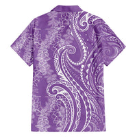 Polynesia Plumeria Lei Family Matching Summer Maxi Dress and Hawaiian Shirt Periwinkle Curves Motif