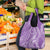 Polynesia Plumeria Lei Grocery Bag Periwinkle Curves Motif