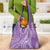 Polynesia Plumeria Lei Grocery Bag Periwinkle Curves Motif