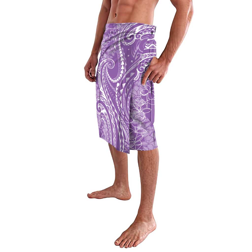 Polynesia Plumeria Lei Lavalava Periwinkle Curves Motif