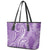 Polynesia Plumeria Lei Leather Tote Bag Periwinkle Curves Motif