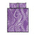 Polynesia Plumeria Lei Quilt Bed Set Periwinkle Curves Motif