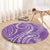 Polynesia Plumeria Lei Round Carpet Periwinkle Curves Motif