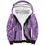Polynesia Plumeria Lei Sherpa Hoodie Periwinkle Curves Motif