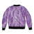 Polynesia Plumeria Lei Sleeve Zip Bomber Jacket Periwinkle Curves Motif