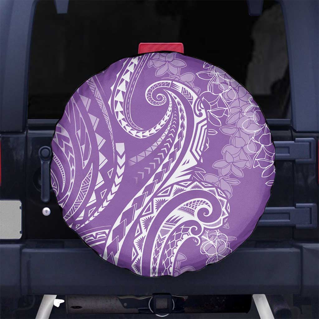 Polynesia Plumeria Lei Spare Tire Cover Periwinkle Curves Motif LT7 No hole Periwinkle - Polynesian Pride