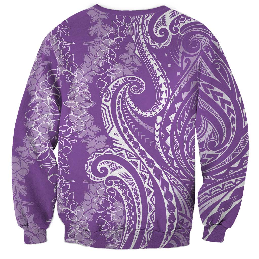 Polynesia Plumeria Lei Sweatshirt Periwinkle Curves Motif