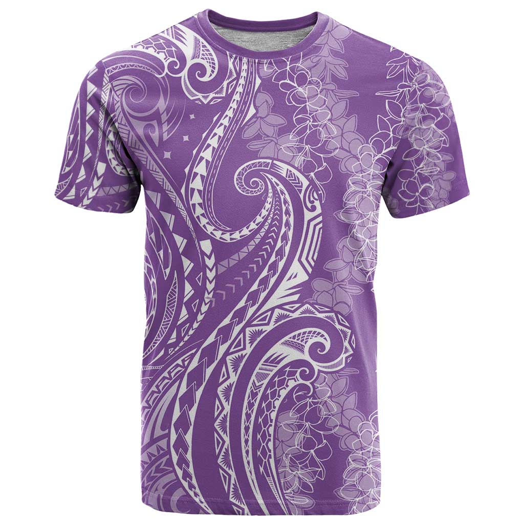 Polynesia Plumeria Lei T Shirt Periwinkle Curves Motif