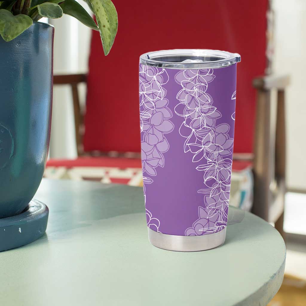 Polynesia Plumeria Lei Tumbler Cup Periwinkle Curves Motif LT7 - Polynesian Pride