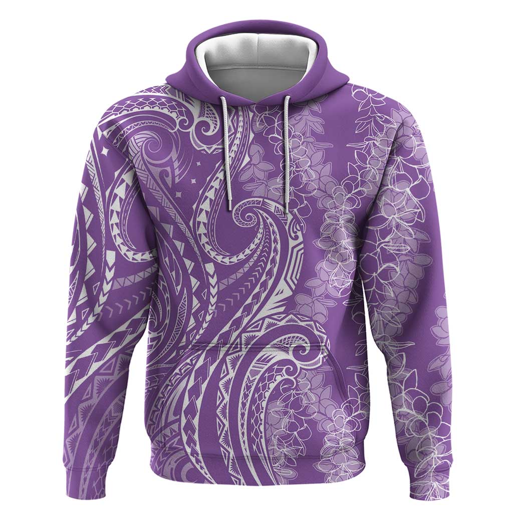 Polynesia Plumeria Lei Zip Hoodie Periwinkle Curves Motif LT7 Pullover Hoodie Periwinkle - Polynesian Pride