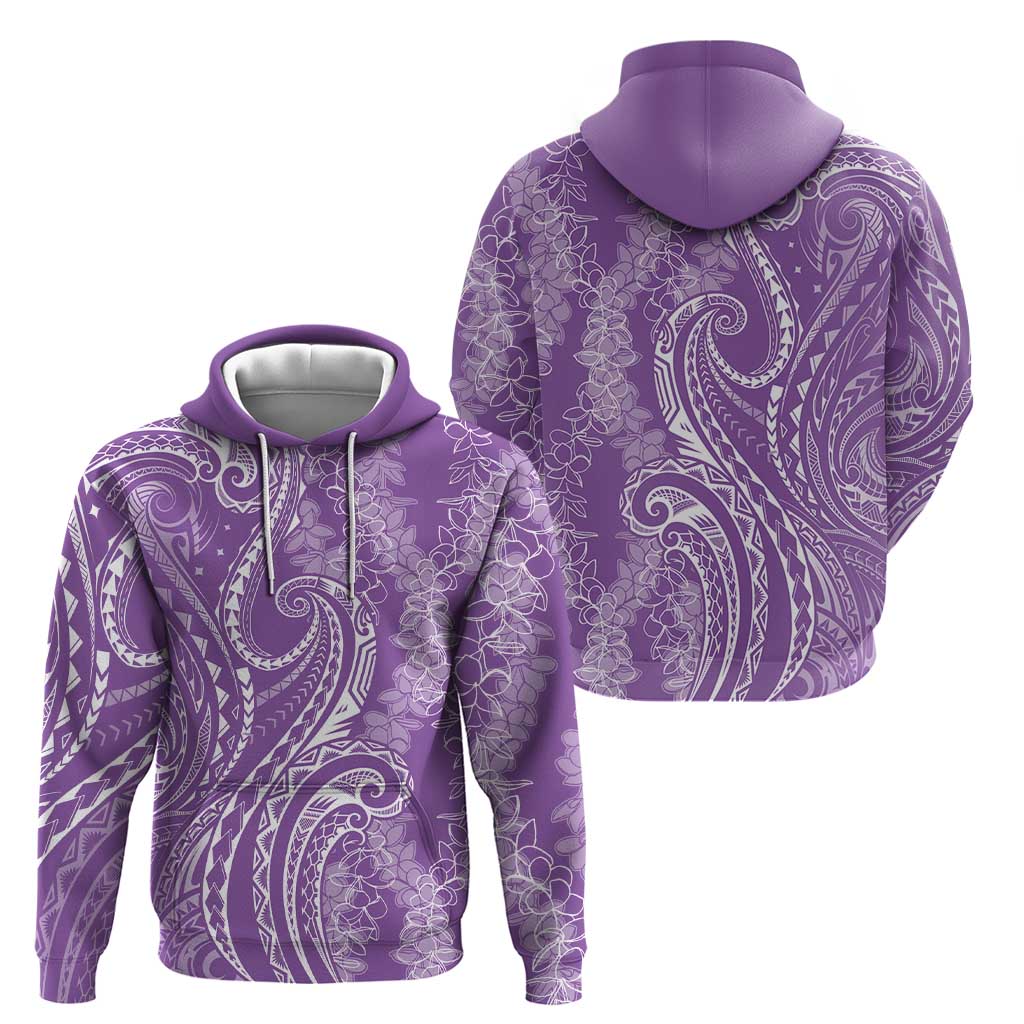 Polynesia Plumeria Lei Zip Hoodie Periwinkle Curves Motif LT7 - Polynesian Pride