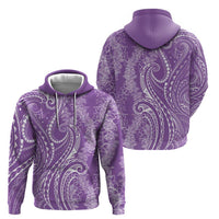 Polynesia Plumeria Lei Zip Hoodie Periwinkle Curves Motif LT7 - Polynesian Pride