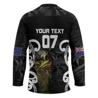 New Zealand WC2026 Custom Black Hockey Jersey Silver Fern