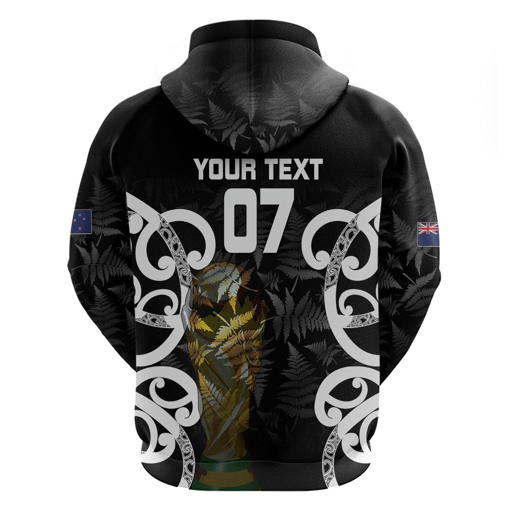 New Zealand WC2026 Custom Black Hoodie Silver Fern