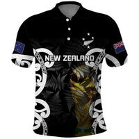 New Zealand WC2026 Custom Black Polo Shirt Silver Fern