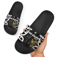 New Zealand WC2026 Black Slide Sandals Silver Fern