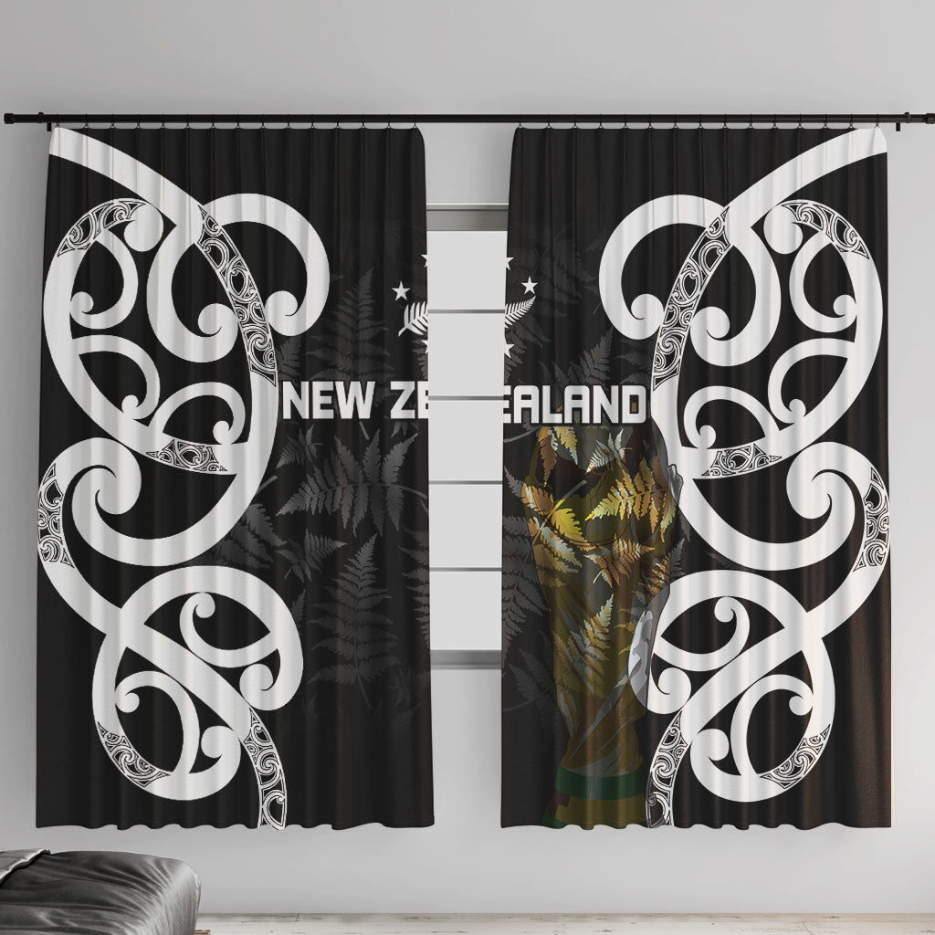 New Zealand WC2026 Black Window Curtain Silver Fern