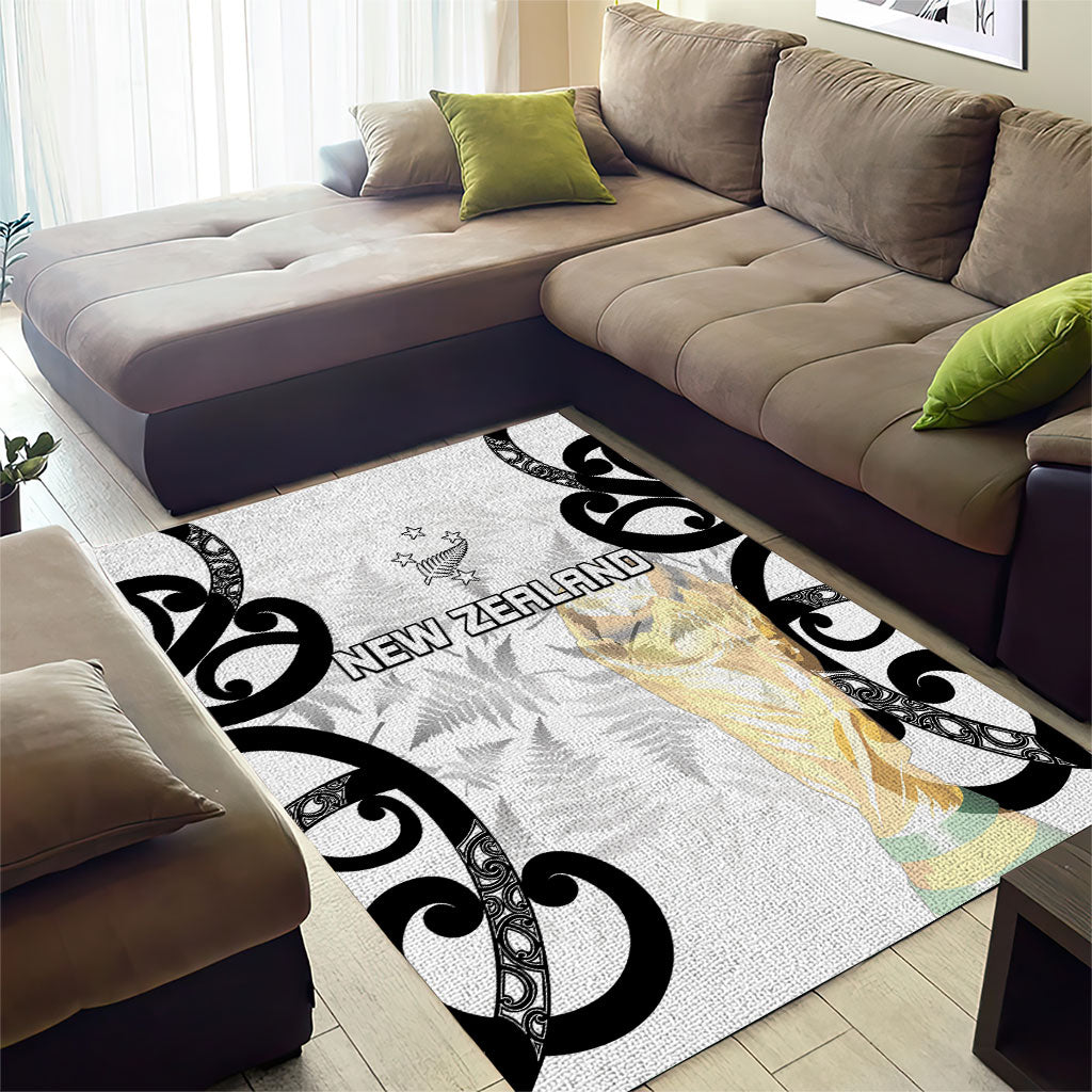 New Zealand WC2026 White Area Rug Silver Fern