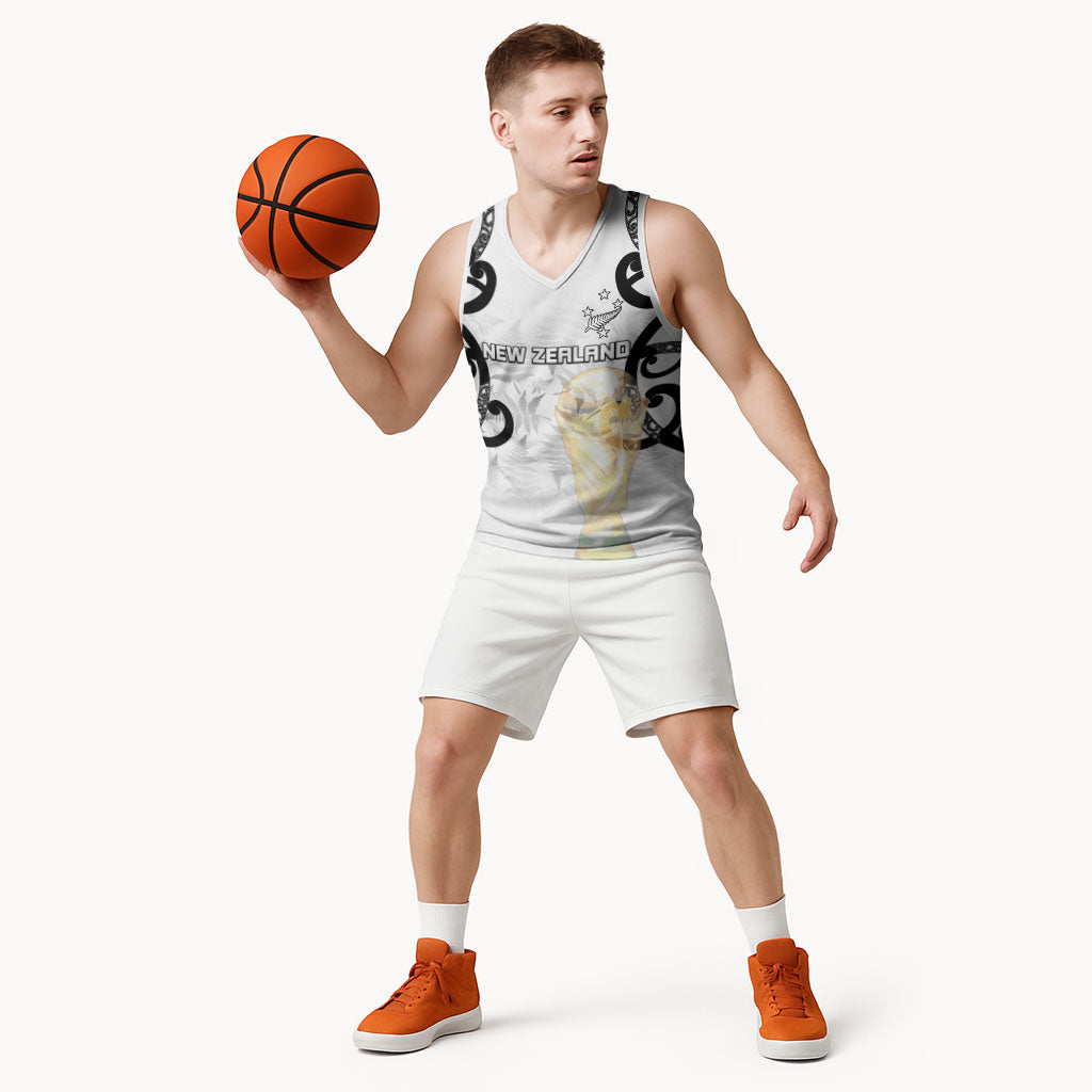New Zealand WC2026 Custom White Basketball Jersey Silver Fern