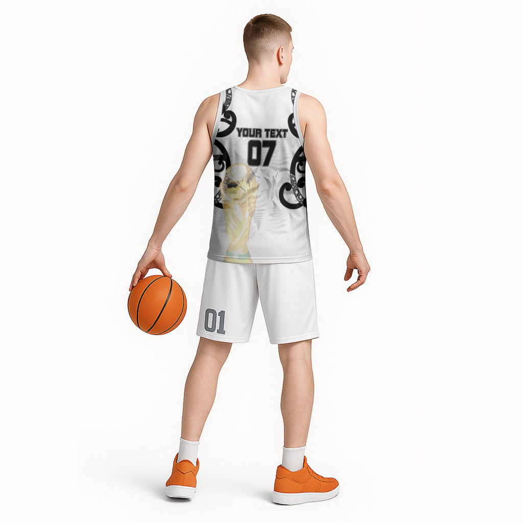 New Zealand WC2026 Custom White Basketball Jersey Silver Fern