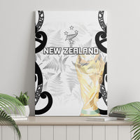 New Zealand WC2026 White Canvas Wall Art Silver Fern