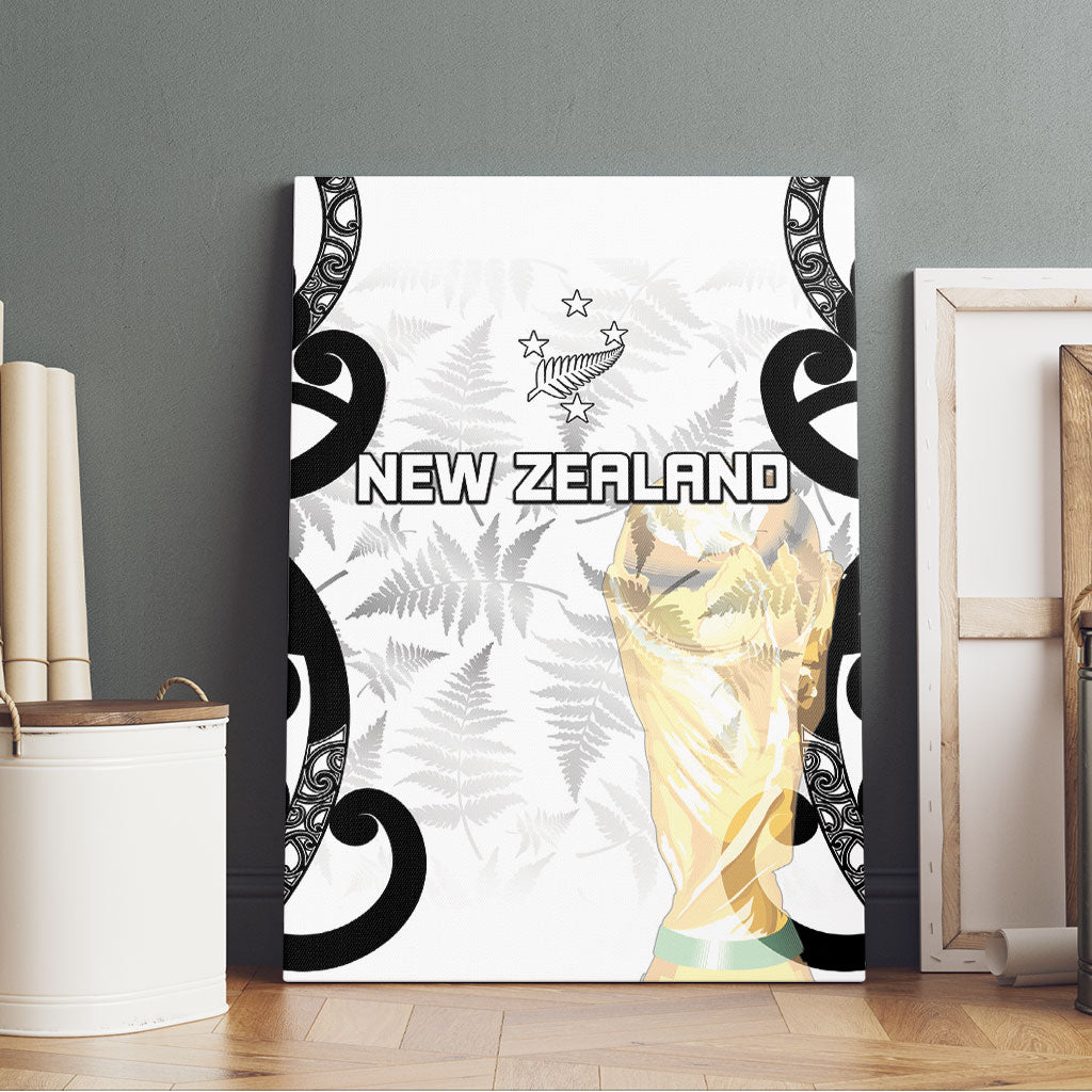 New Zealand WC2026 White Canvas Wall Art Silver Fern