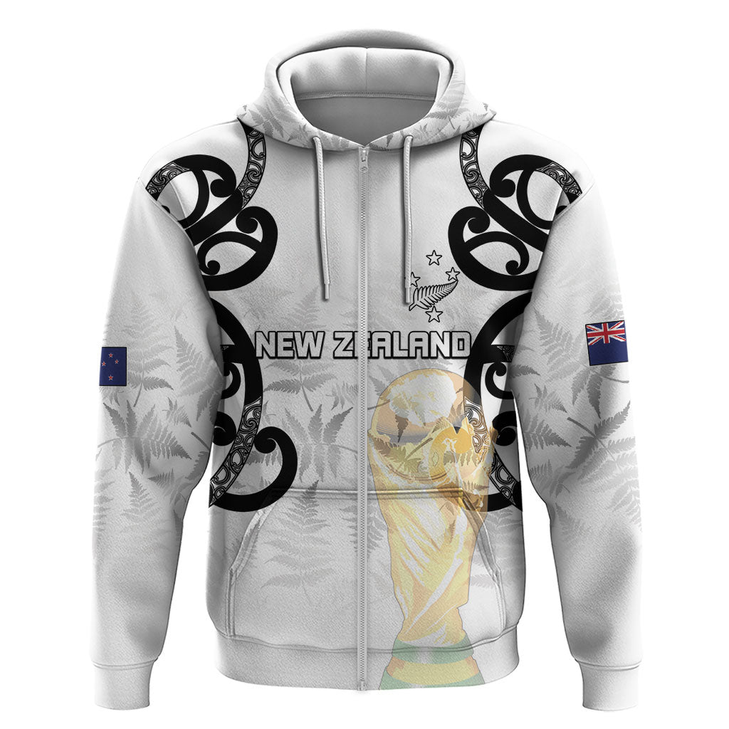 New Zealand WC2026 Custom White Hoodie Silver Fern