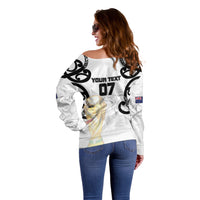 New Zealand WC2026 Custom White Off Shoulder Sweater Silver Fern