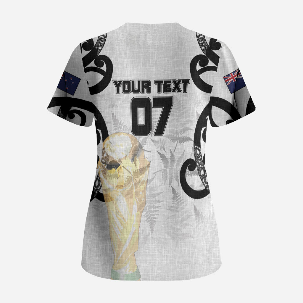 New Zealand WC2026 Custom White Scrub Top Silver Fern