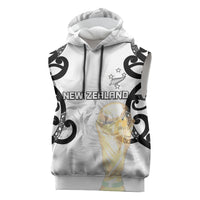 New Zealand WC2026 Custom White Sleeveless Hoodie Silver Fern