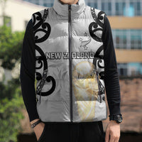 New Zealand WC2026 Custom White Sleeveless Puffer Jacket Silver Fern