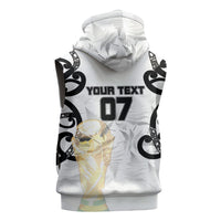 New Zealand WC2026 Custom White Sleeveless Zip Hoodie Silver Fern