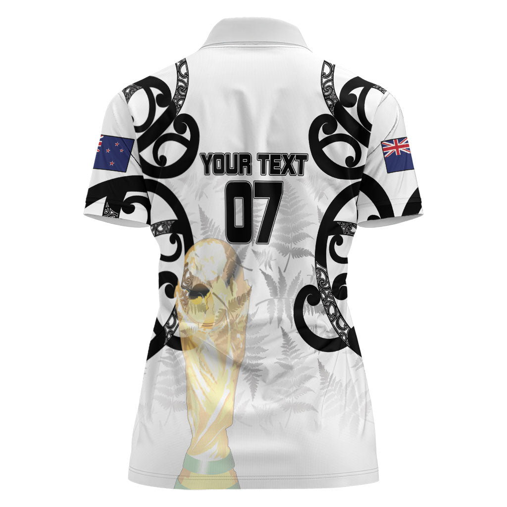 New Zealand WC2026 Custom White Women Polo Shirt Silver Fern