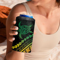 Polynesian Pride 4 in 1 Can Cooler Tumbler Turtle Hibiscus Luxury Style - Reggae Ver2