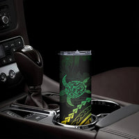 Polynesian Pride Skinny Tumbler Turtle Hibiscus Luxury Style - Reggae Ver2