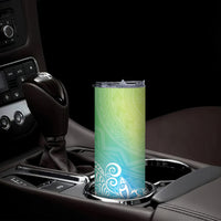 Polynesia Skinny Tumbler Plumeria Blue Gradient Curves