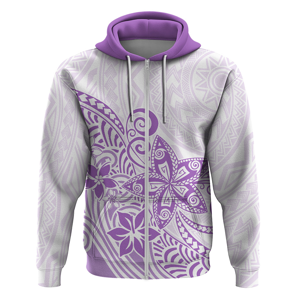 Polynesia Hoodie Plumeria Lavender Curves LT7 - Polynesian Pride