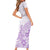 Polynesia Short Sleeve Bodycon Dress Plumeria Lavender Curves LT7