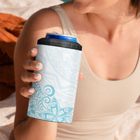 Polynesia 4 in 1 Can Cooler Tumbler Plumeria Turquoise Curves