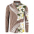 Aloha Hawaii Festive Button Sweatshirt Frangipani Lace Classic - Beige