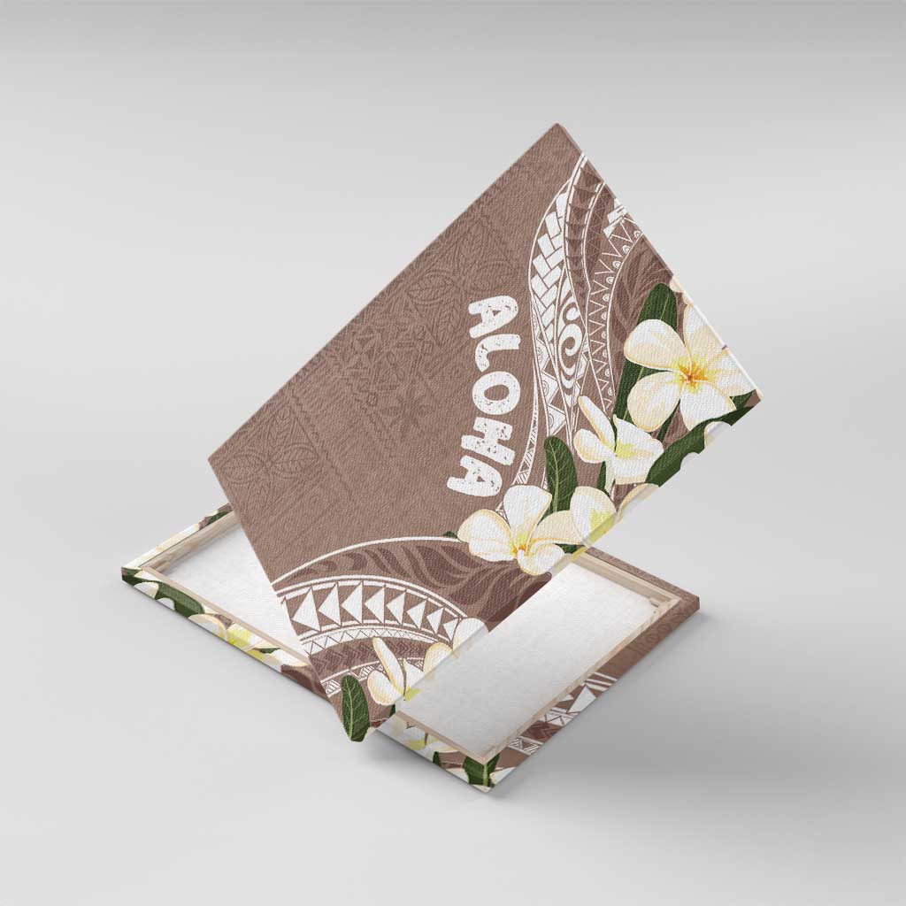 Aloha Hawaii Festive Canvas Wall Art Frangipani Lace Classic - Beige
