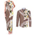 Aloha Hawaii Festive Couples Matching Tank Maxi Dress and Long Sleeve Button Shirt Frangipani Lace Classic - Beige