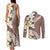 Aloha Hawaii Festive Couples Matching Tank Maxi Dress and Long Sleeve Button Shirt Frangipani Lace Classic - Beige