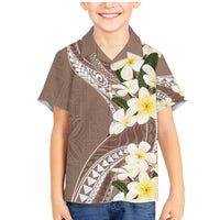 Aloha Hawaii Festive Family Matching Mermaid Dress and Hawaiian Shirt Frangipani Lace Classic - Beige LT7 Son's Shirt Beige - Polynesian Pride