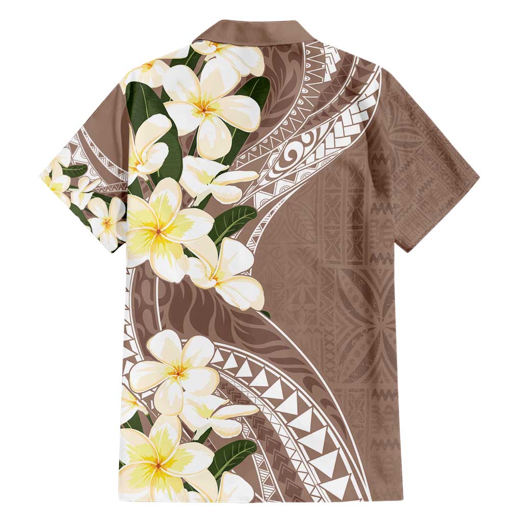 Aloha Hawaii Festive Family Matching Short Sleeve Bodycon Dress and Hawaiian Shirt Frangipani Lace Classic - Beige LT7 - Polynesian Pride
