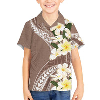 Aloha Hawaii Festive Family Matching Summer Maxi Dress and Hawaiian Shirt Frangipani Lace Classic - Beige LT7 Son's Shirt Beige - Polynesian Pride